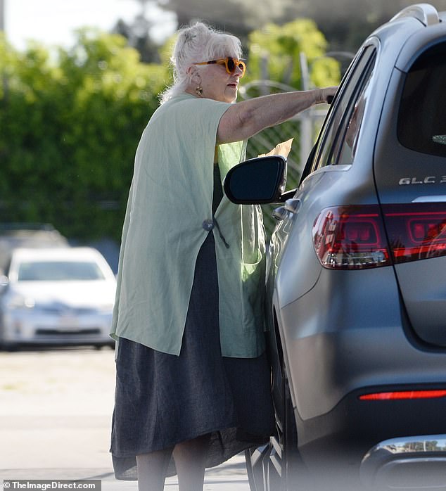 She cleaned her car with a focused