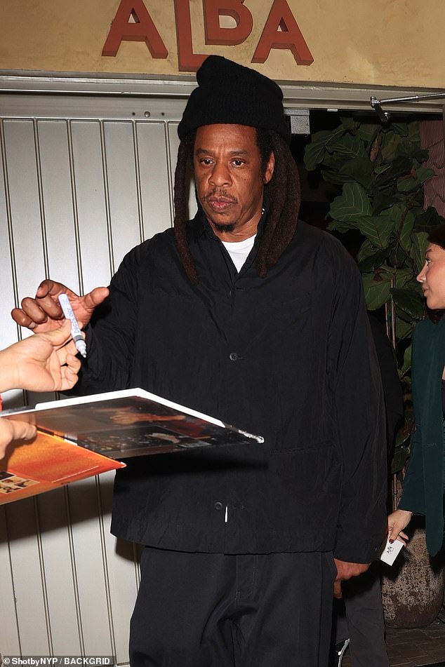 Jay-Z made an appearance at the bash as he was spotted exiting and signing autographs