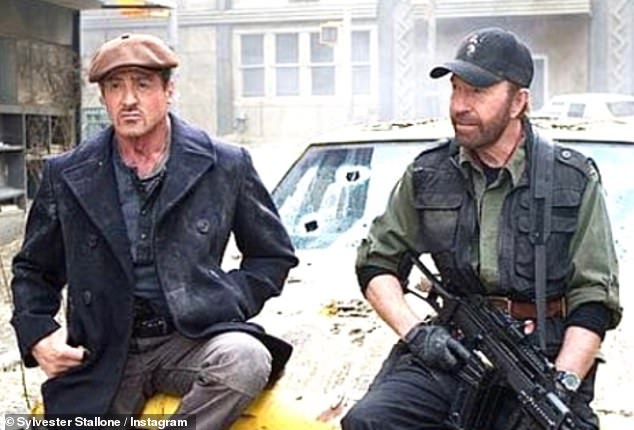 Norris' Expendables costar Sylvester Stallone wrote, 'I had a great time working with Chuck. He was All American in every way. Great man and my condolences to his wonderful family'