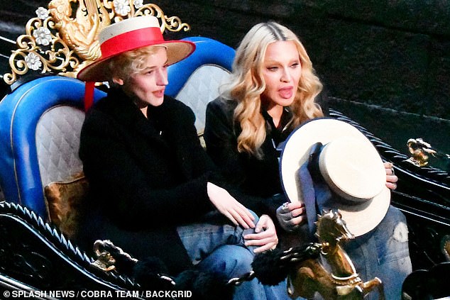 The pop icon was all done up for the fun shoot