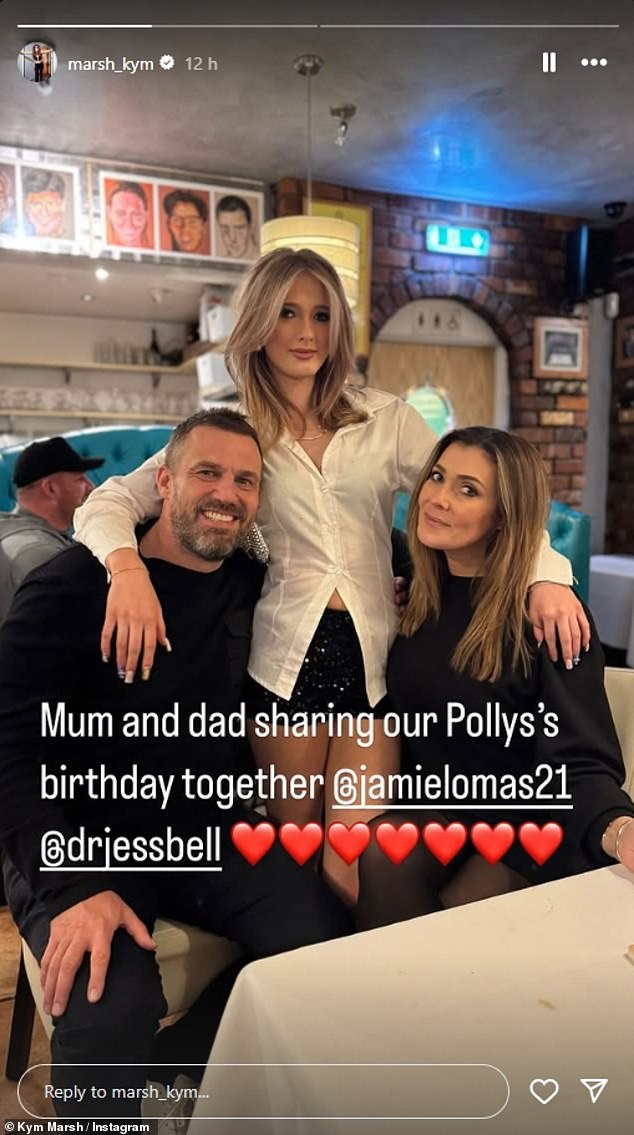 Last year, Jamie, 50, and Kym reunited as they attended Polly's 14th birthday party. The pair beamed on either side of their teenage daughter for the celebratory meal