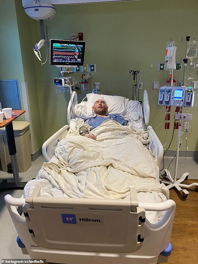 Doctors discovered Chad had a large adrenal gland tumour that had spread to his liver. He underwent surgery to remove the growth, along with half of his liver and gallbladder