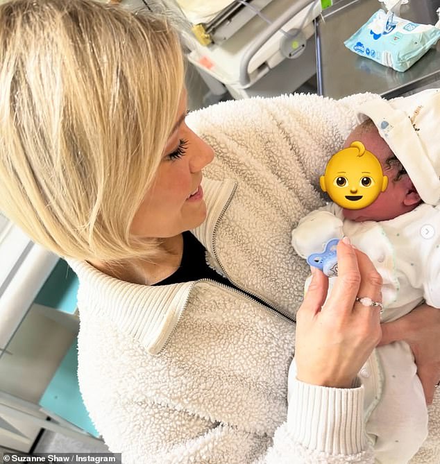 The Hear'Say singer, 44, revealed Corey's girlfriend Erin had given birth to a son called Colton as she posted an array of sweet snaps