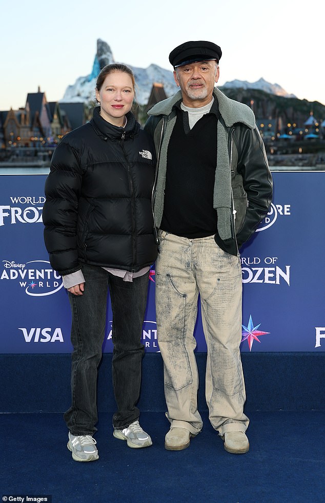 Elsewhere French actress Lea Seydoux and designer Christian Louboutin arrived together for the launch