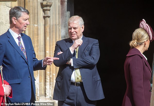 Disgraced former Prince Andrew appeared at last year's Easter Sunday service with other members of the Royal Family