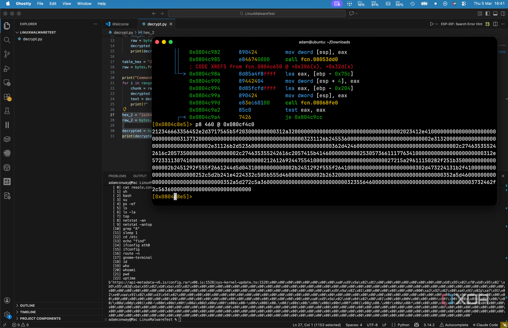 Using Remnux to decrypt the command and control of Linux malware