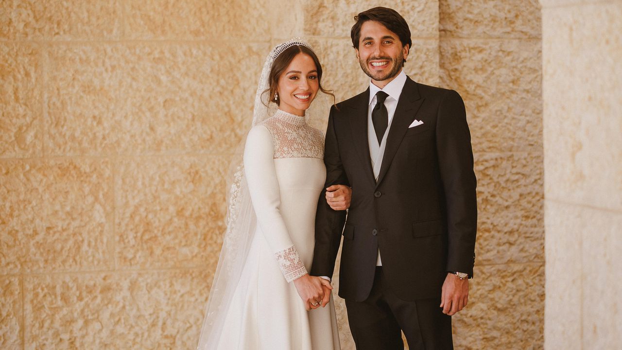 Inside Princess Iman of Jordan and Jameel Thermiotis' wedding: the bride dazzled in a Dior and a Chaumet tiara for the elegant palace ceremony