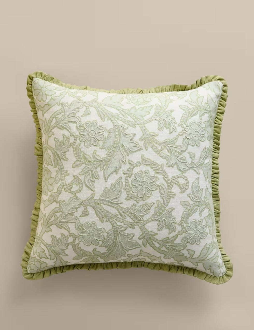 Pure Cotton Floral Embroidered Cushion