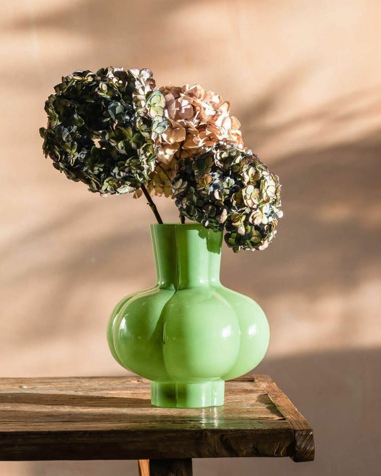 Scalloped Mint Green Vase