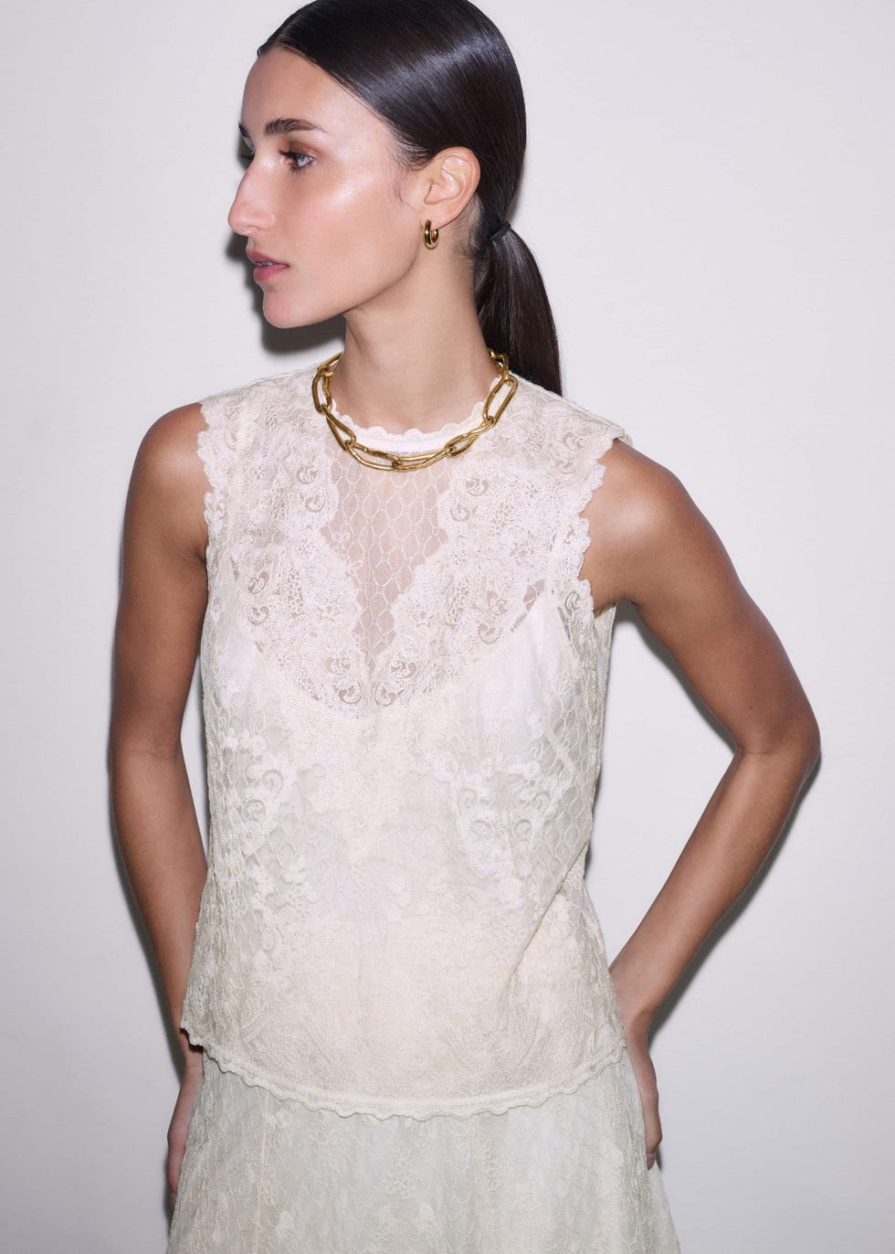 Summer Occasion Top Embroidered Tulle