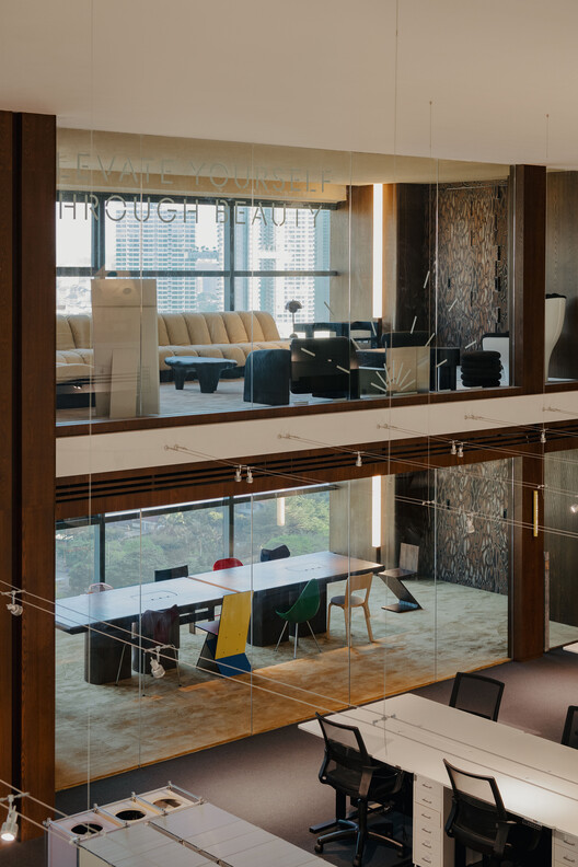 ELIT Office / DualSpace Studio - Interior Photography, Kitchen, Wood, Chair, Table, Lighting, Glass