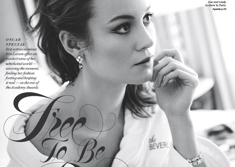 WWD, Oscar Special, Free To Be Brie, February 2016.