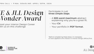 Open Call: IE and JLL Design Wonder Award, edition 2026-2027
