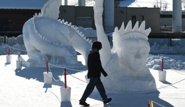 Snow carvings sparkle at Fur Rondy