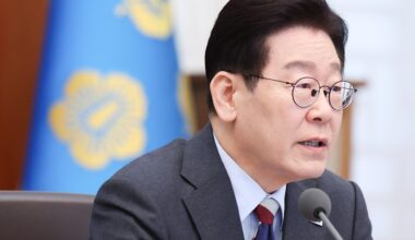 President Lee Jae Myung speaks during a Cabinet meeting held at Cheong Wa Dae in Seoul, Thursday. Yonhap