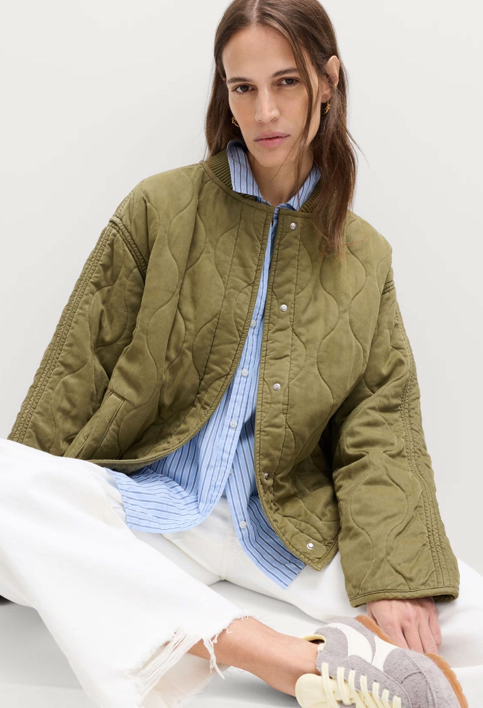 Quilted Waisted Bomber Jacket