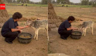 The Great Indian Kapil Show fame Sunil Grover makes new friends on the highway; see pics