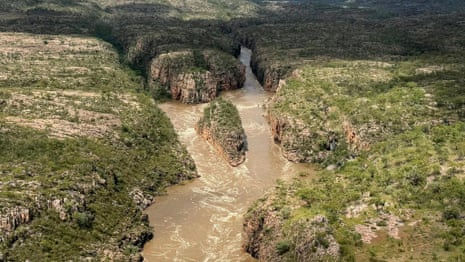 Aerial footage shows swollen Katherine Gorge – video