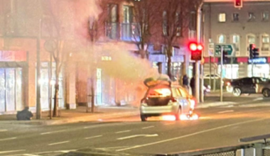 Lucky escape for driver of car that burst into flames on busy Cork street