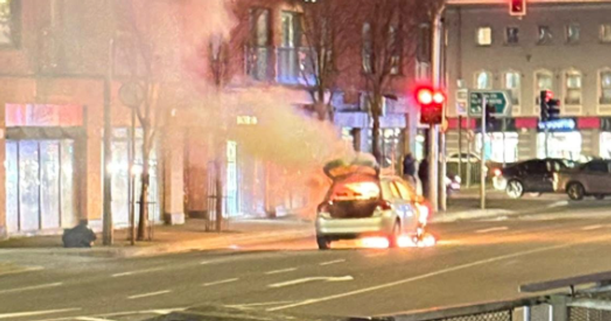 Lucky escape for driver of car that burst into flames on busy Cork street