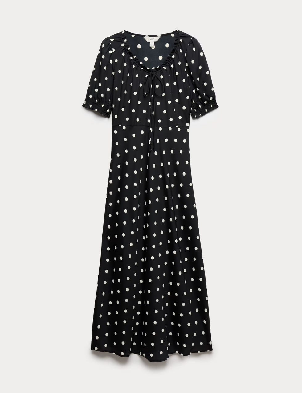 Ruched Midi Tea Dress