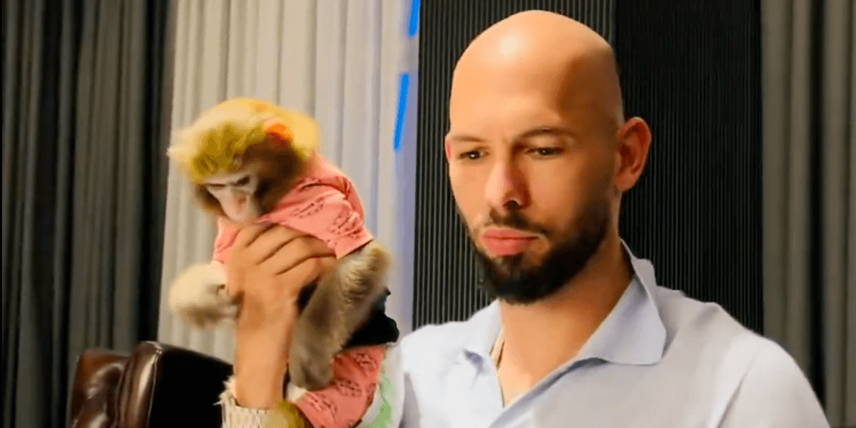 Andrew Tate 'spotted' with monkey - days after claiming he wanted to buy Punch the monkey