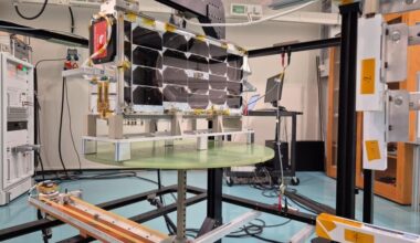 Four infrared imaging Hellenic Fire System satellites dedicated to detecting and monitoring wildfires across Greece