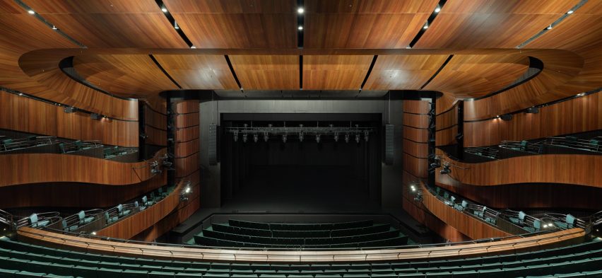 Wood-lined auditorium