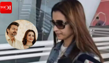 Trisha avoids answering question about Vijay as she gets spotted at the airport, video goes viral |