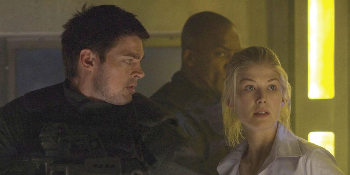 Rosamund Pike brands her 2005 sci-fi with Dwayne Johnson "one of the worst films ever made"