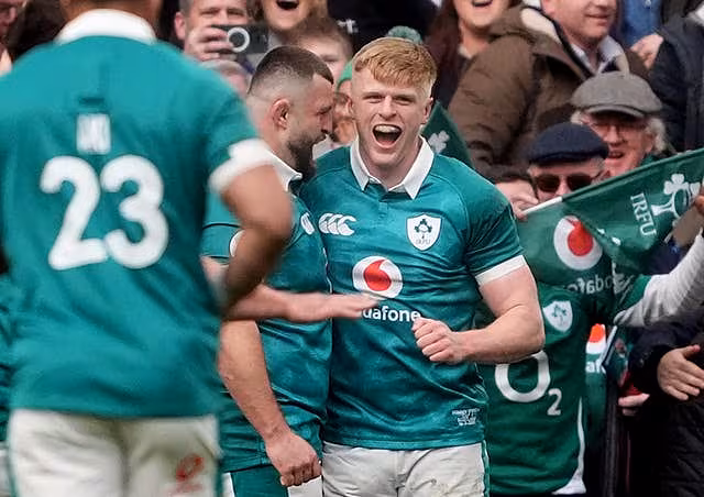 Tommy O’Brien (right) scored a late double