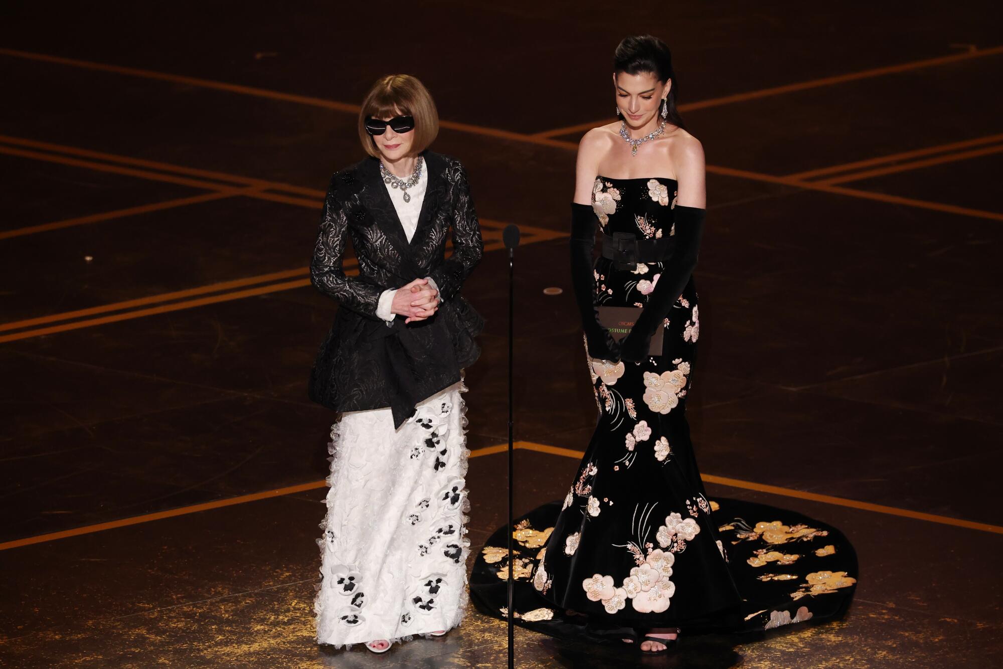 Anna Wintour and Anne Hathaway present during the 98th Academy Awards.