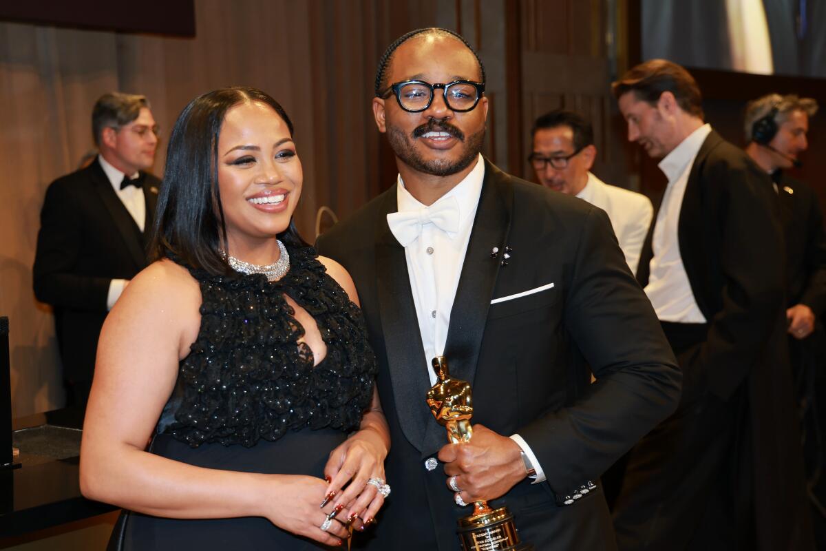 Zinzi Coogler and Ryan Coogler at the Governors Ball.