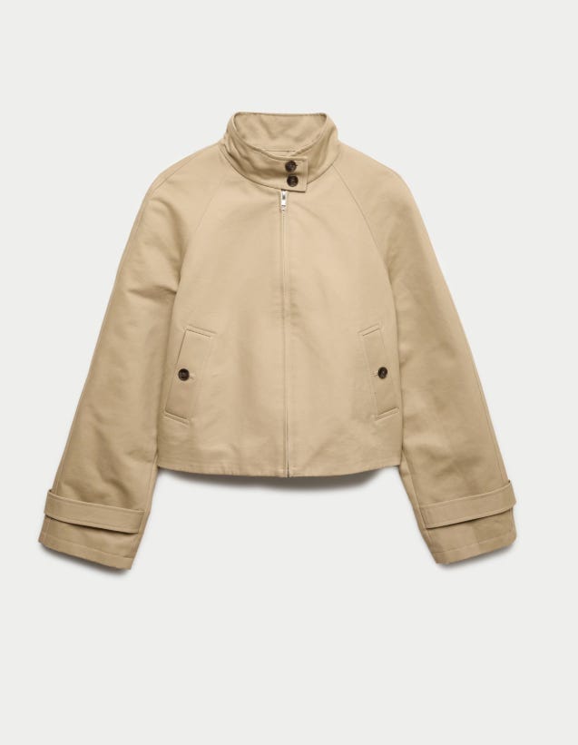 Pure Cotton Cropped Utility Jacket