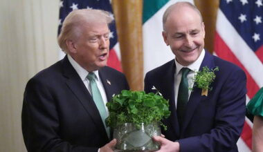 Donald Trump given shamrock as Micheal Martin urges co-operation