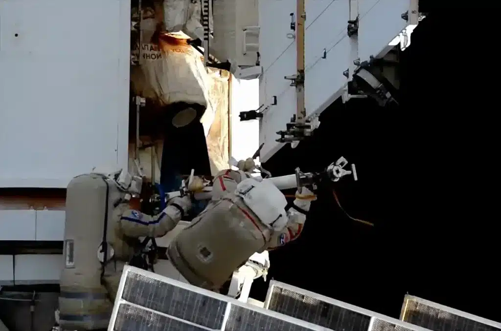 An astronaut on a spacewalk outside the International Space Station (ISS) discovered an odd ‘blob’ in space and was told to leave the area ‘immediately’