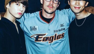 American producer Diplo, center, with BTS members Jung Kook, left, and RM / Captured from Diplo