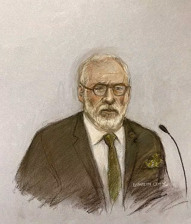 Court sketch of Gerry Adams 