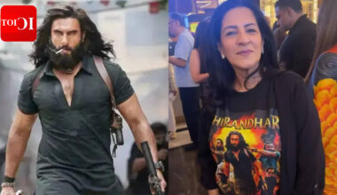 Dhurandhar 2: 'Dhurandhar: The Revenge': Ranveer Singh’s proud mother proves she is his biggest fan; wears customised tee to screening |