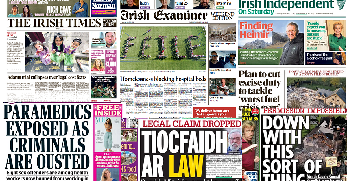 What the papers say: Saturday's front pages