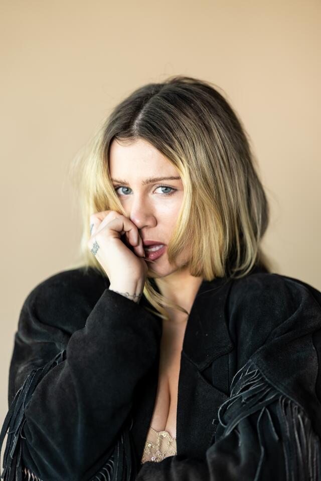 EL SEGUNDO, CA, MARCH 12, 2026: Pop musician Slayyyter, 29, who is releasing an album at the end of the month titled, "Worst Girl in America," and performing at Coachella in April, is photographed at the Los Angeles Times in El Segundo on Thursday, March 12, 2026. (Christina House / Los Angeles Times)