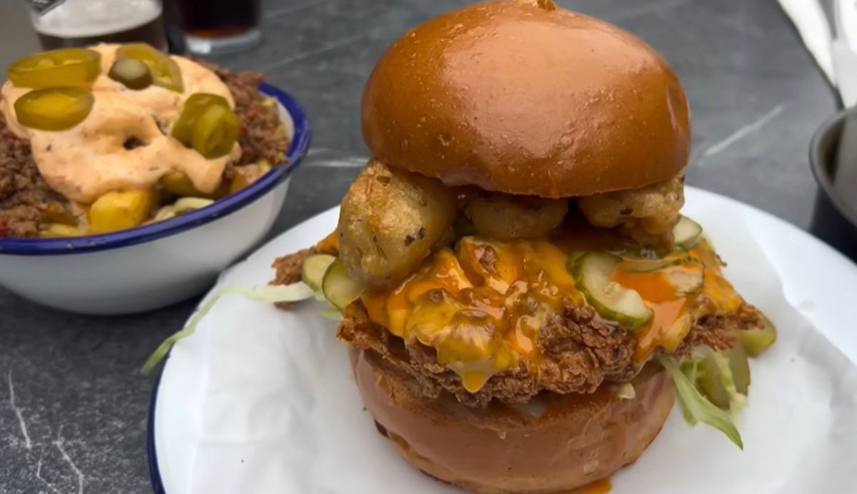 Burger and taco chips
