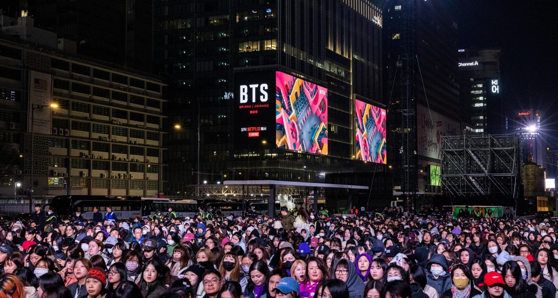 Concertgoers attend K-pop group BTS
