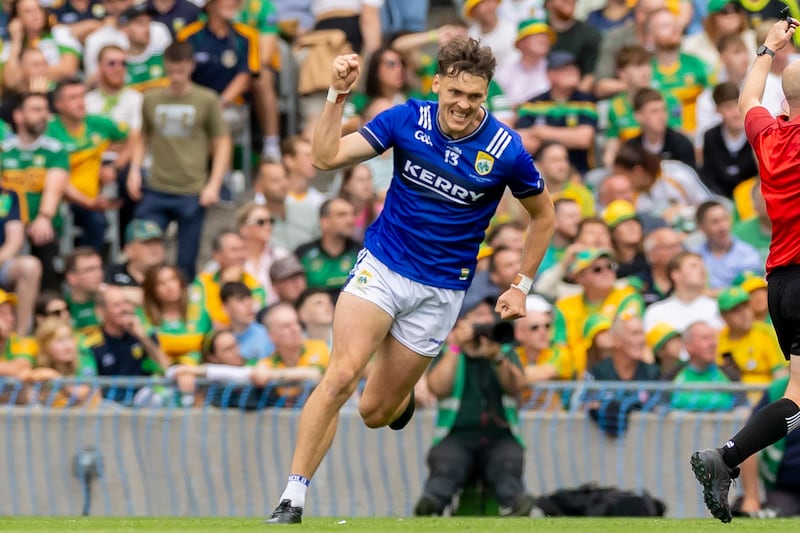 Kerry’s David Clifford celebrates a score during last year's All-Ireland final against Donegal. Photograph: Morgan Treacy/Inpho