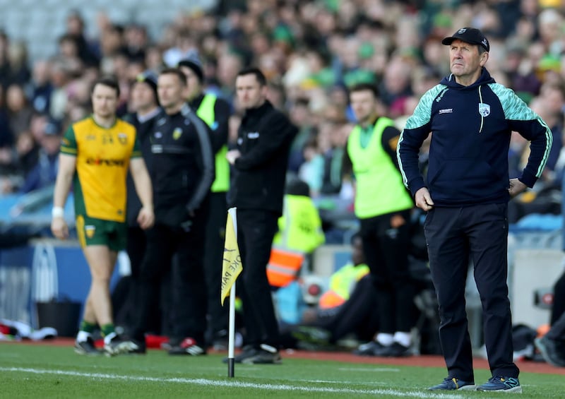 Kerry manager Jack O'Connor on the sideline during Sunday's Division 1 final against Donegal. Photograph: James Crombie/Inpho