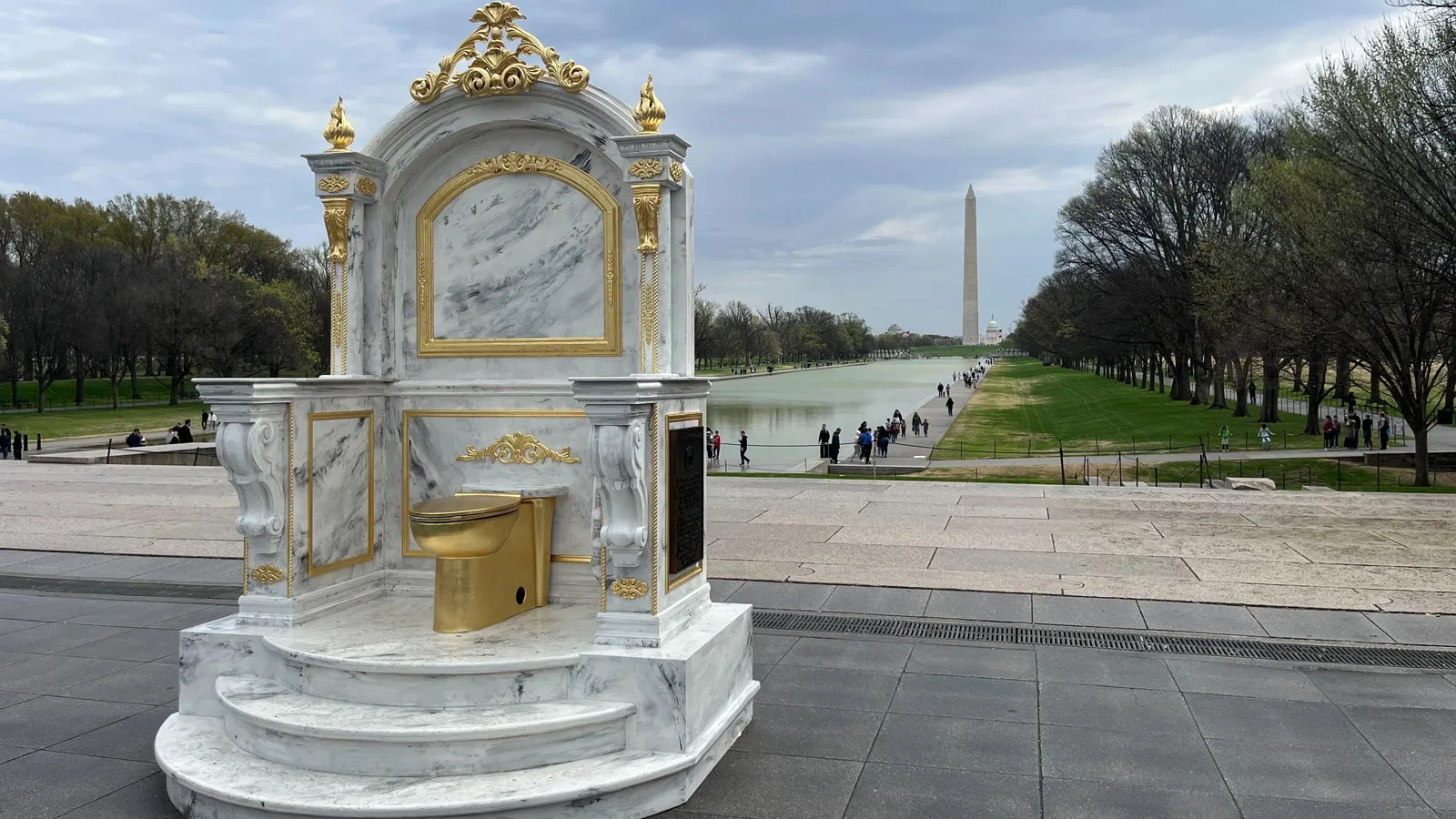 Golden Toilet Statue Appears In Washington, D.C.