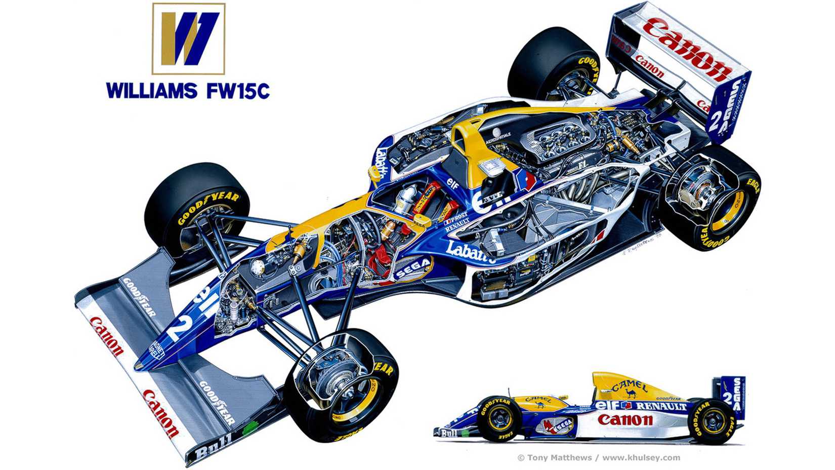 1993 Williams FW15C. Technical drawing-1