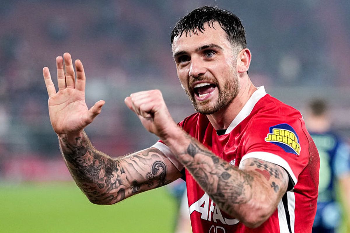 Troy Parrott celebrates