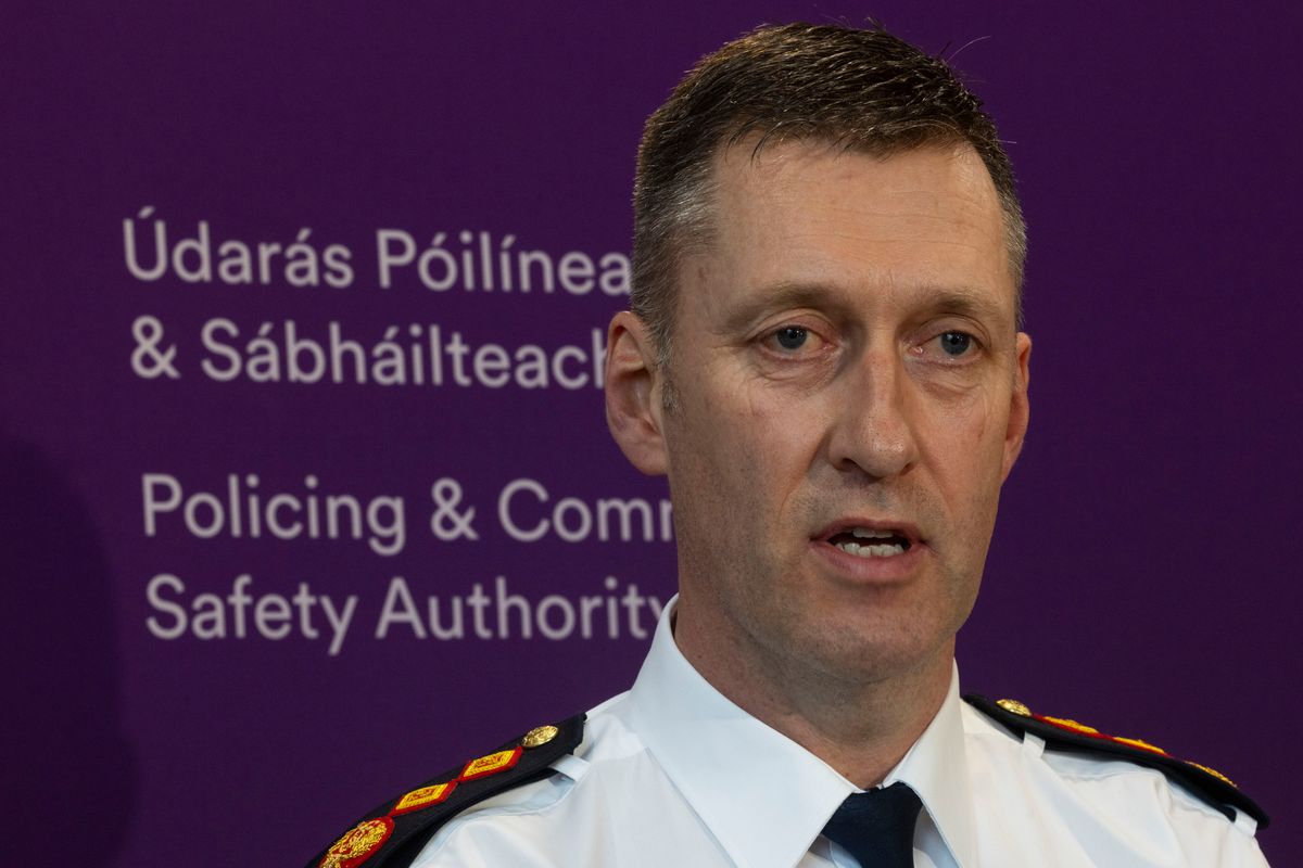 Garda Commissioner Justin Kelly making his comments about pursuits aftre a meeting with the oversight body the PCSA in north Dublin last Thursday.  Photo: Sam Boal/Collins Photos
