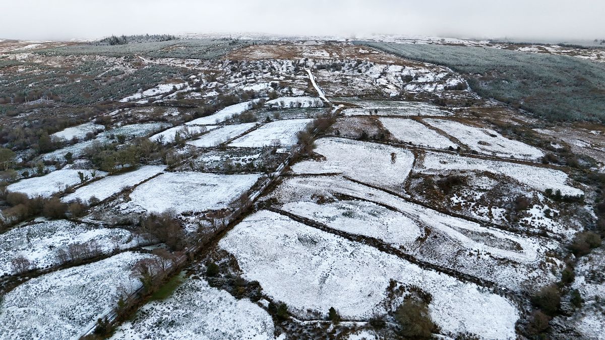Snow covered farm land in Drumshanbo Co Leitrim